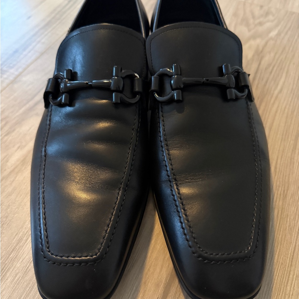 Salvatore Ferragamo Black Leather Loafers